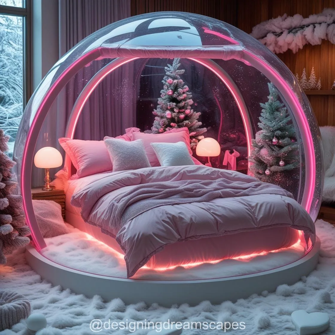 Step Inside a Winter Wonderland with Giant Snow Globe Bed