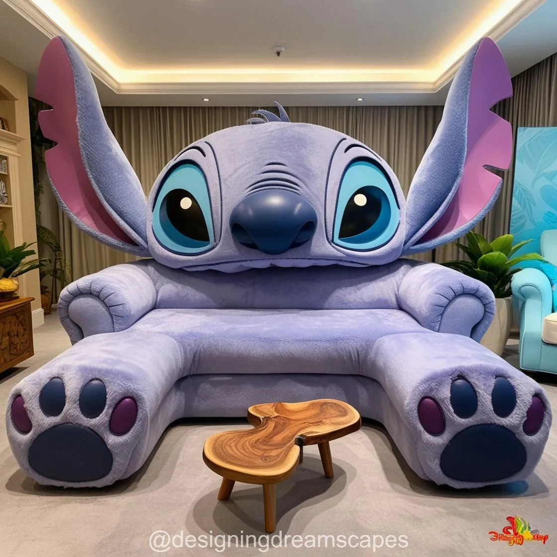 Transform Your Living Room with the Fun and Unique Giant Stitch Shaped Couch