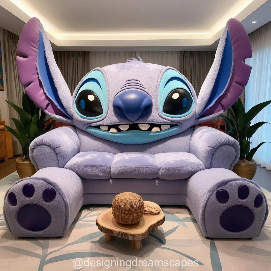 Transform Your Living Room with the Fun and Unique Giant Stitch Shaped Couch