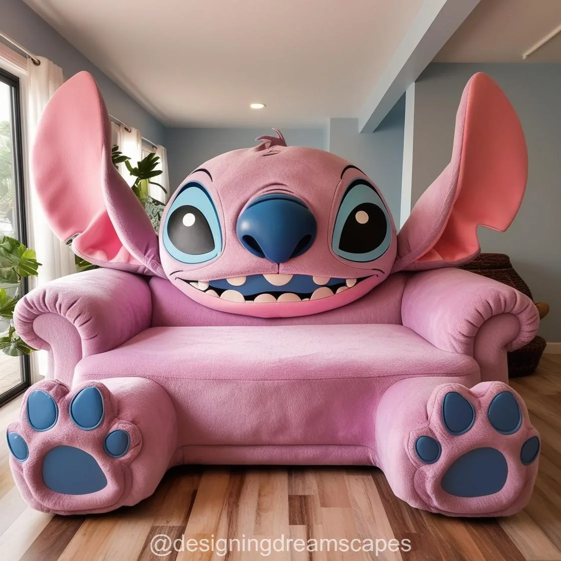 Transform Your Living Room with the Fun and Unique Giant Stitch Shaped Couch