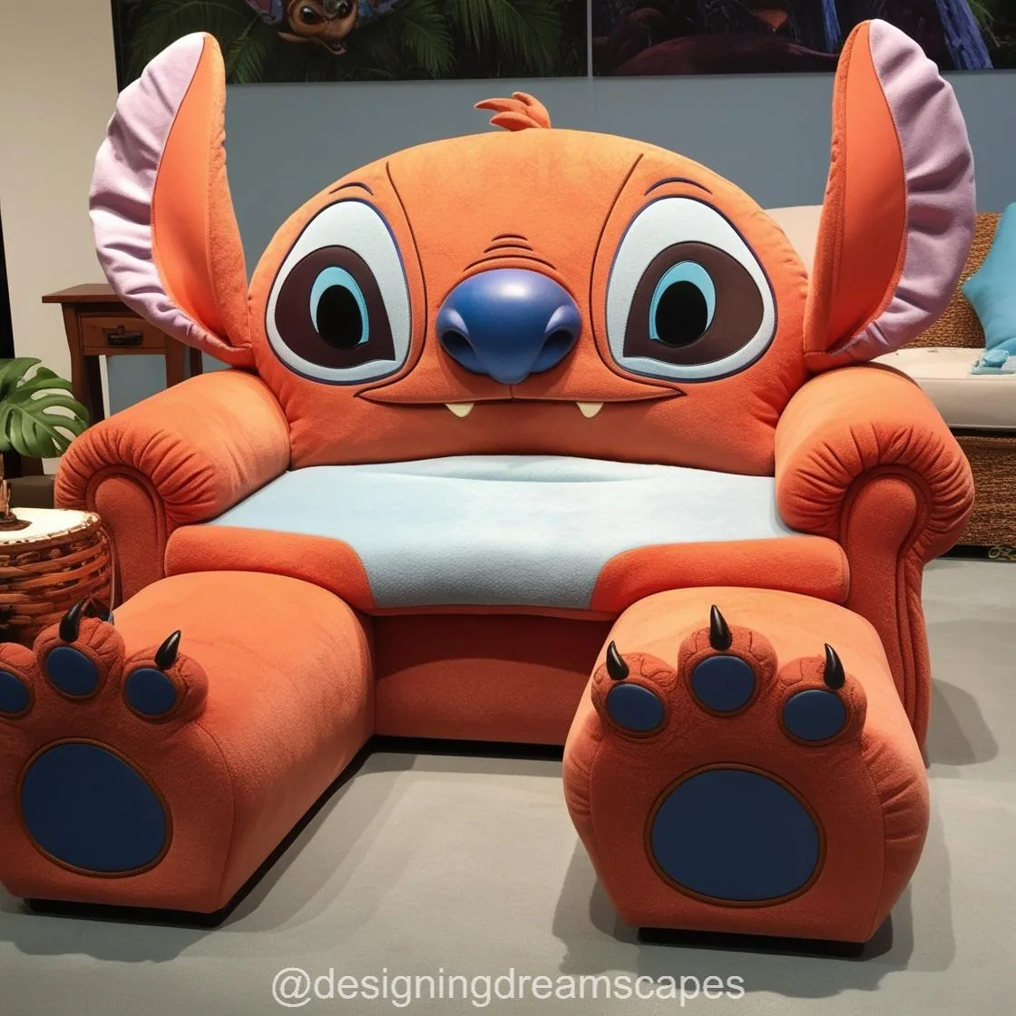 Transform Your Living Room with the Fun and Unique Giant Stitch Shaped Couch