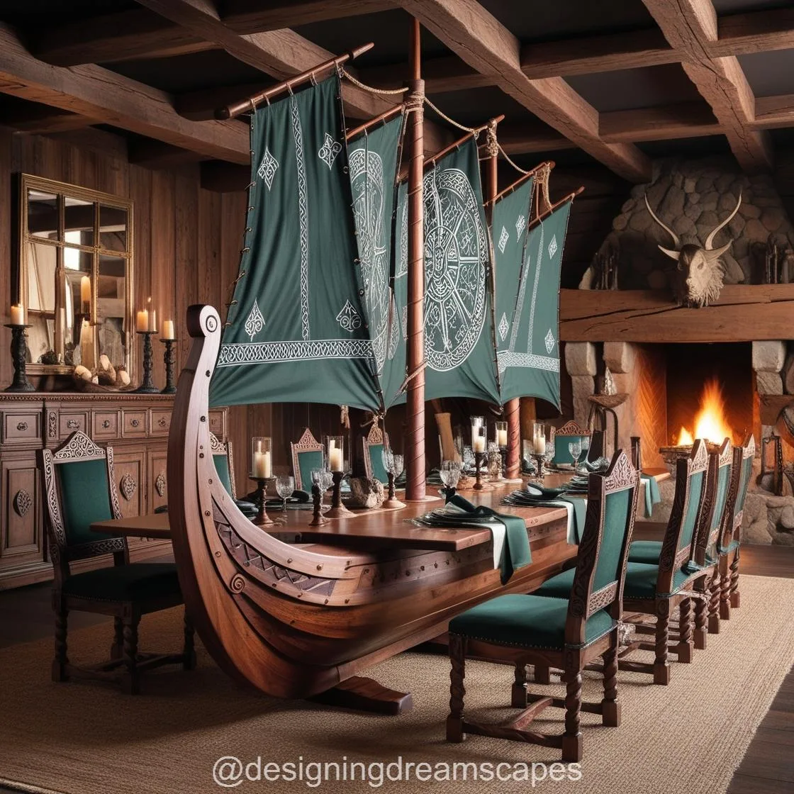 Dine Like a Warrior: The Timeless Charm of Viking Ship Dining Tables