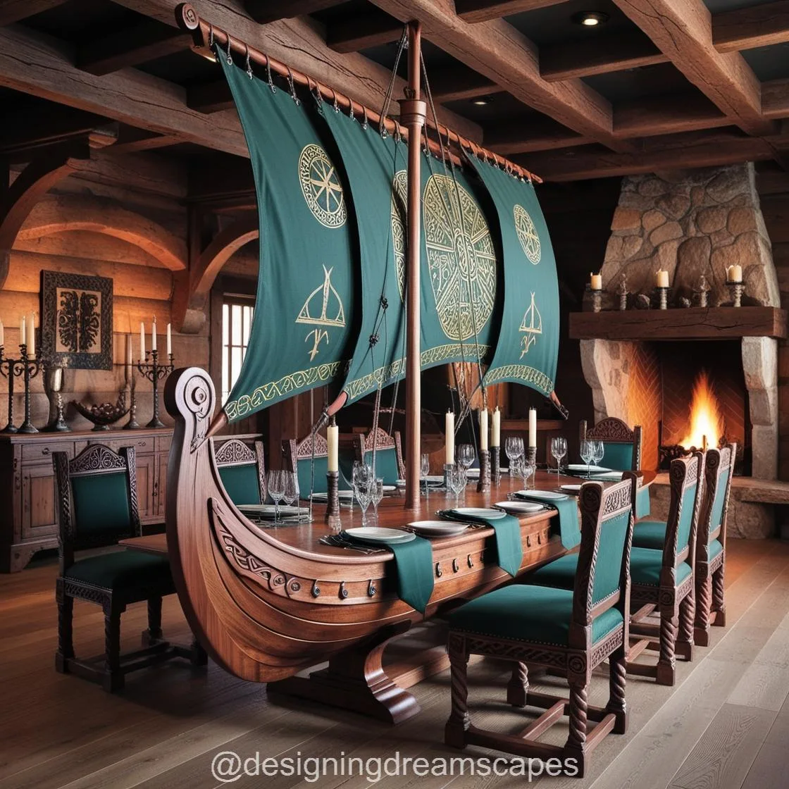 Dine Like a Warrior: The Timeless Charm of Viking Ship Dining Tables