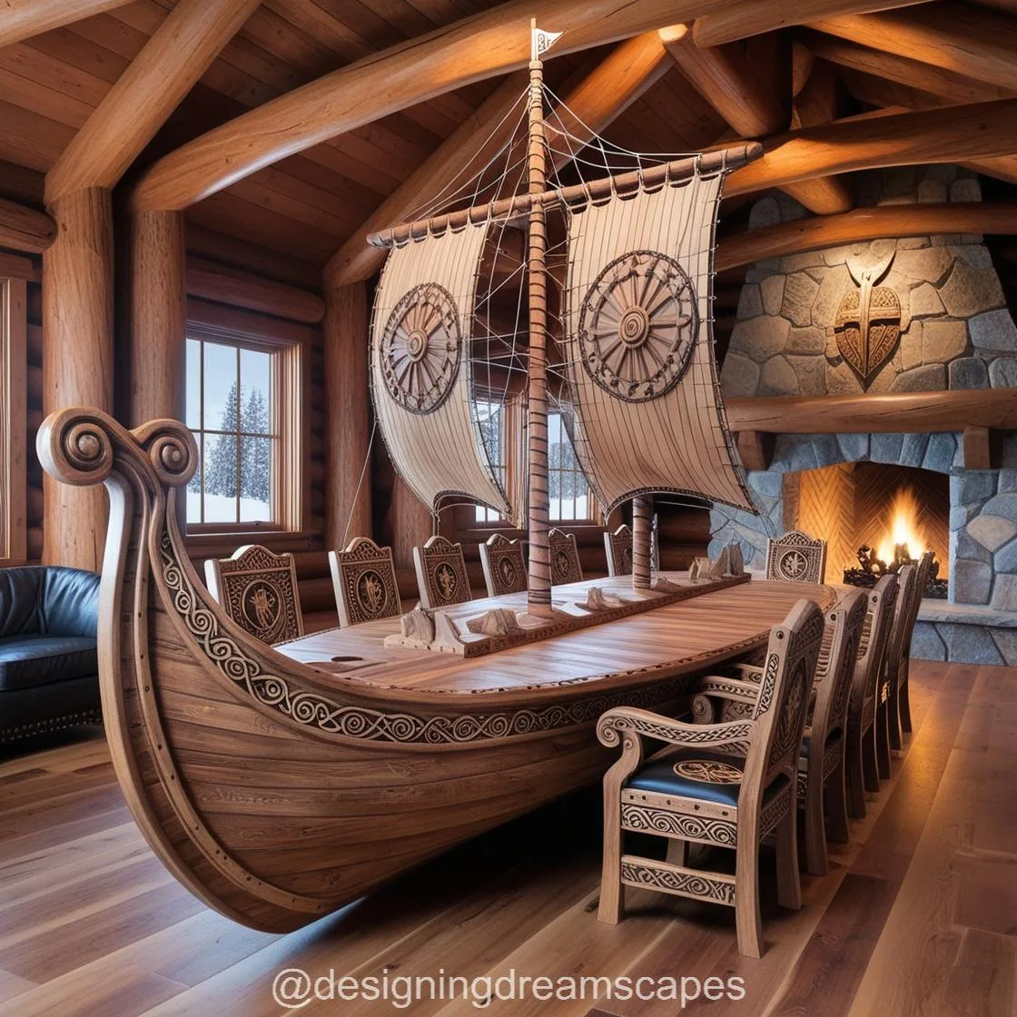 Dine Like a Warrior: The Timeless Charm of Viking Ship Dining Tables