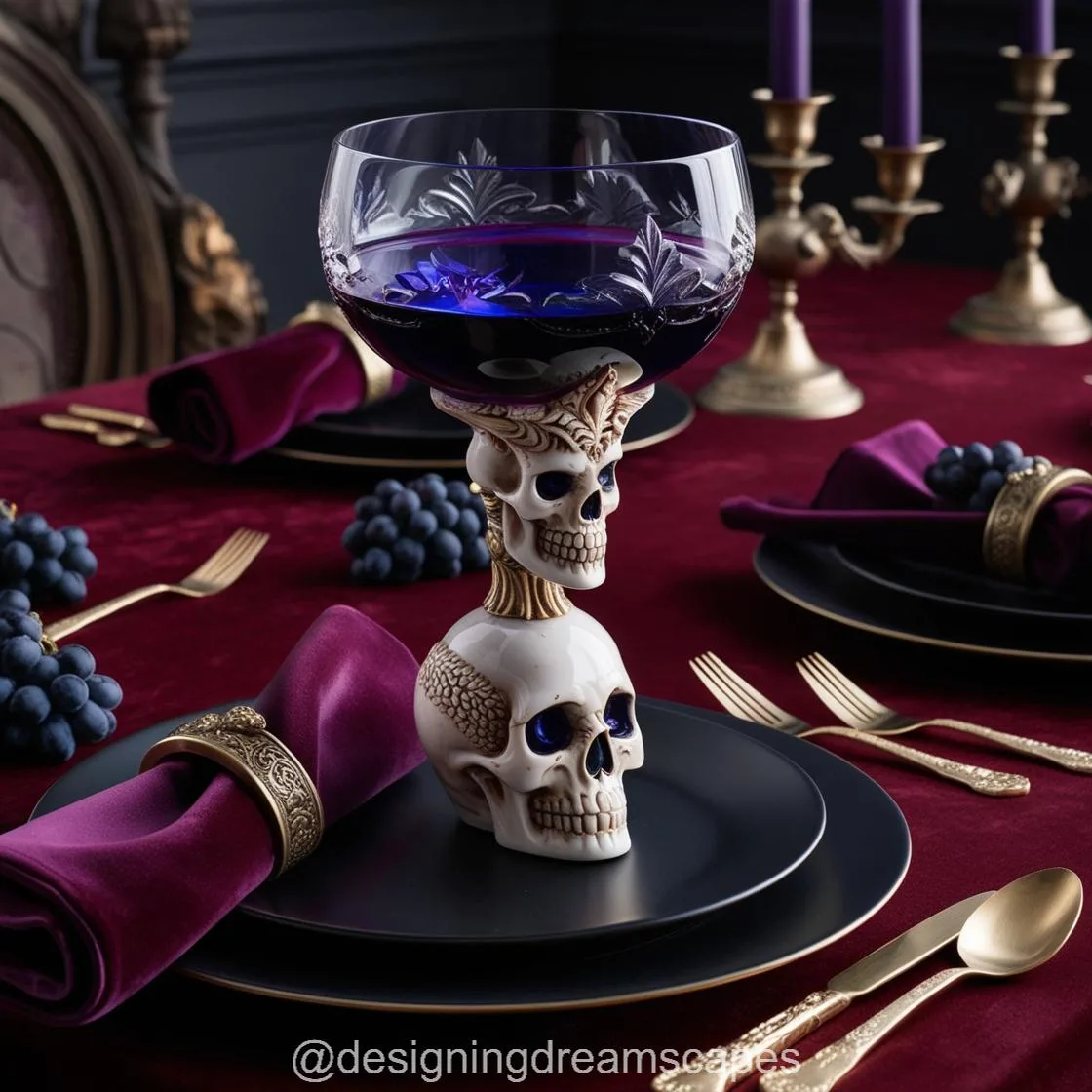 Embrace the Dark Side with Wine Glasses Skull Design