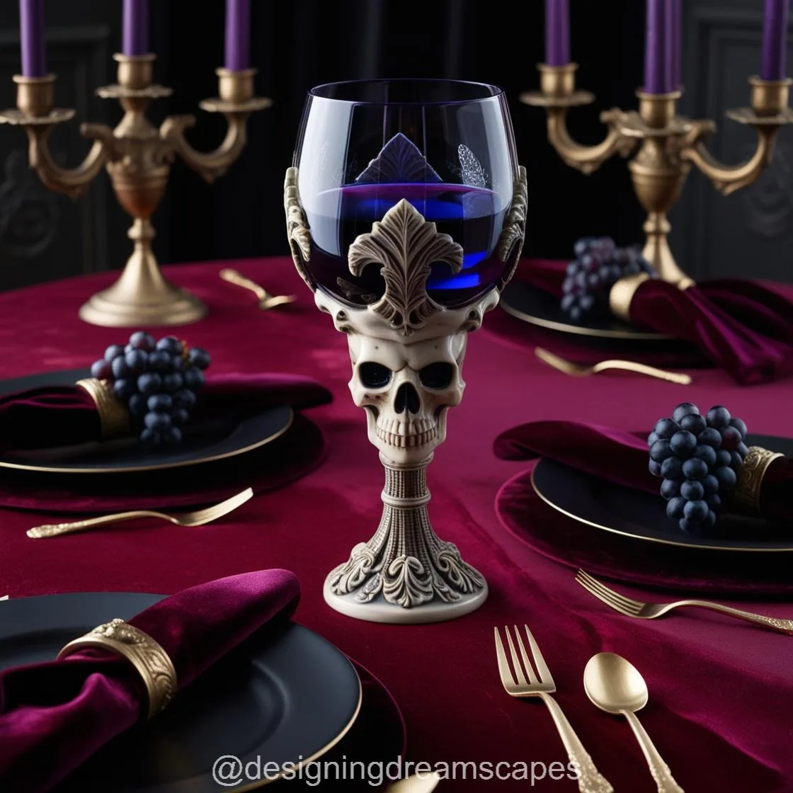 Embrace the Dark Side with Wine Glasses Skull Design