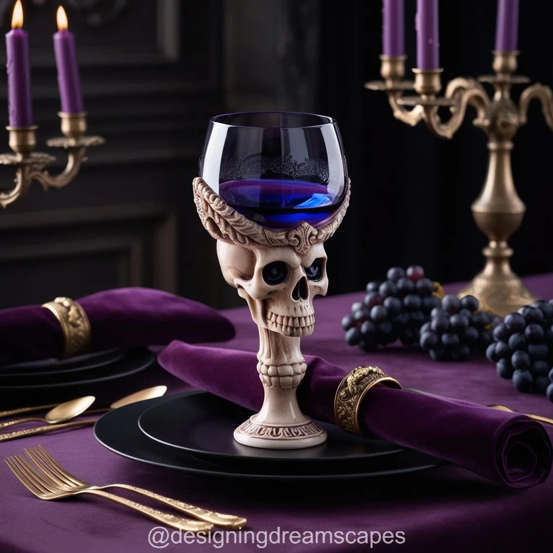 Embrace the Dark Side with Wine Glasses Skull Design