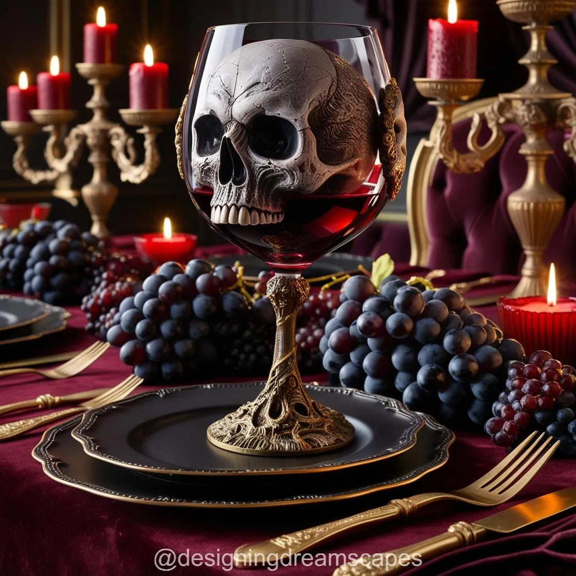 Embrace the Dark Side with Wine Glasses Skull Design