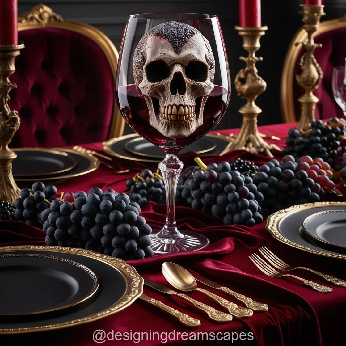 Embrace the Dark Side with Wine Glasses Skull Design