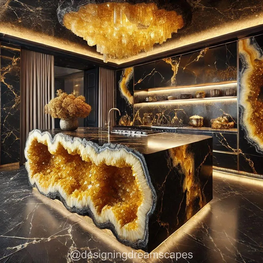 Luxury Mineral Crystal Kitchen Islands: A Stunning Fusion of Functionality and Artistry