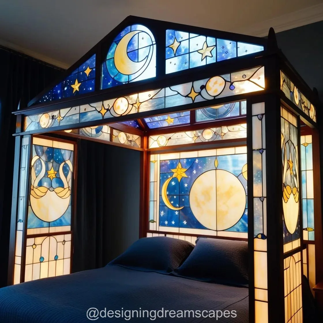 Illuminate Your Space with the Elegance of a Stained Glass Bed