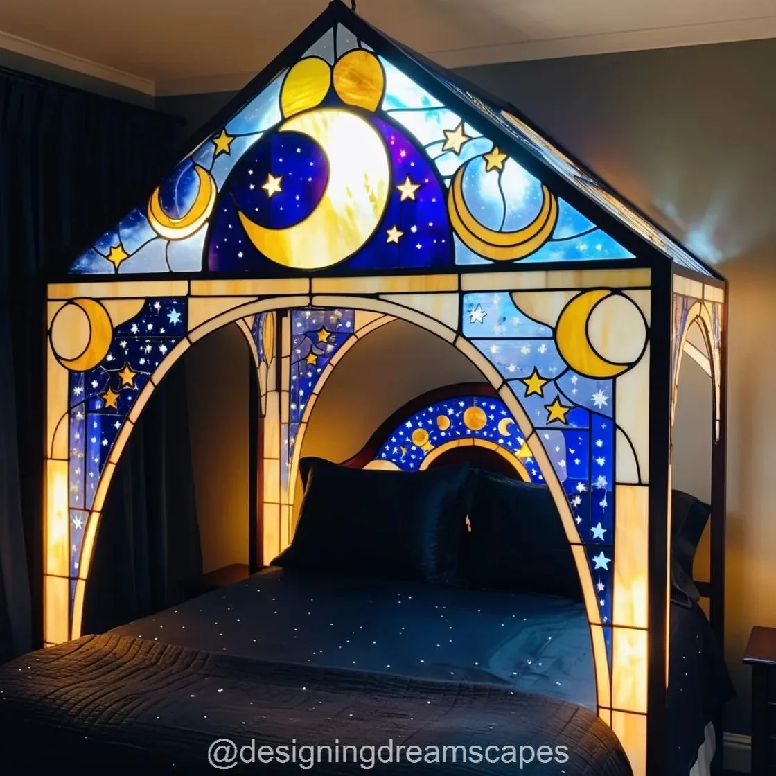 Illuminate Your Space with the Elegance of a Stained Glass Bed