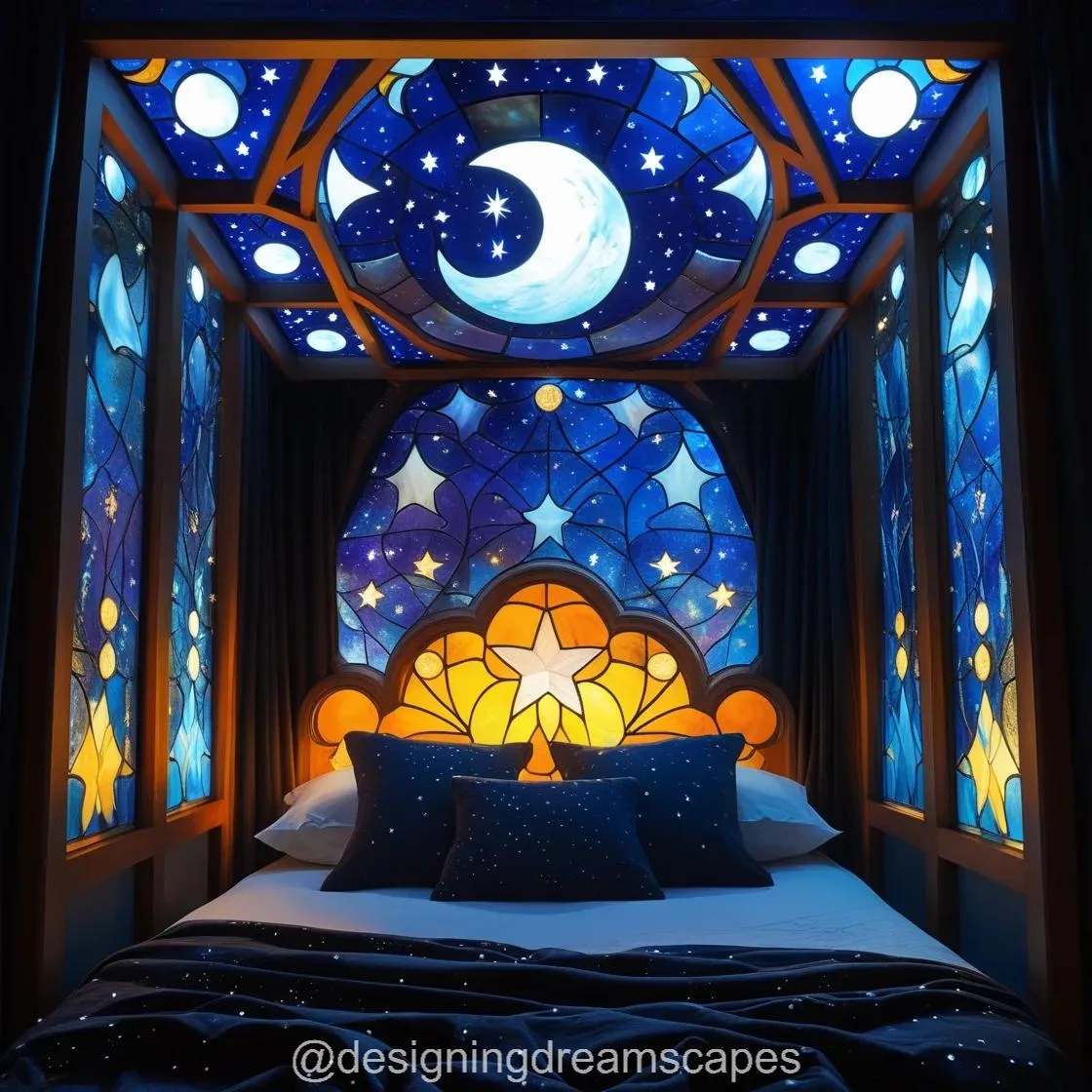 Illuminate Your Space with the Elegance of a Stained Glass Bed