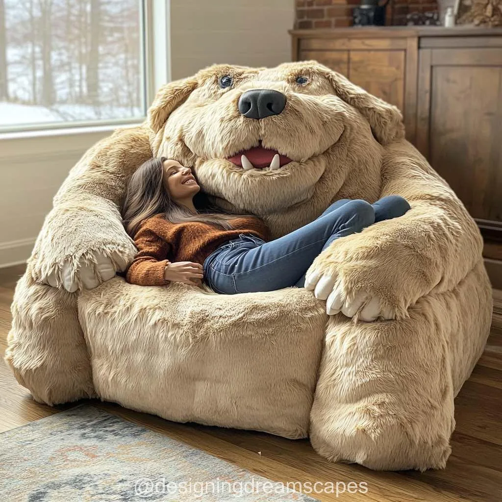 Transform Your Space with a Playful and Plush Giant Animal Lounger