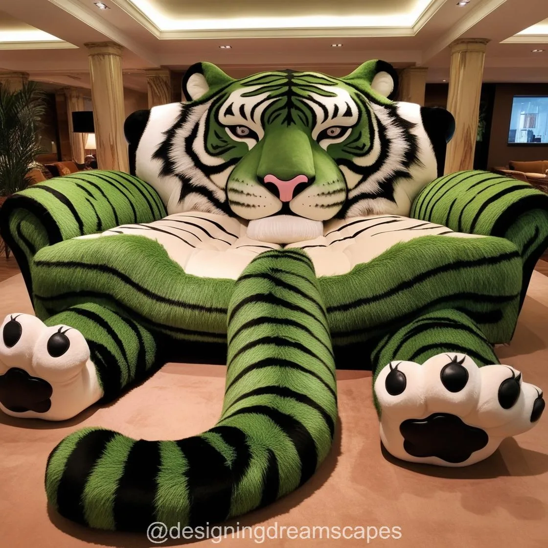 Unleash Comfort and Creativity with a Giant Tiger Shaped Lounge