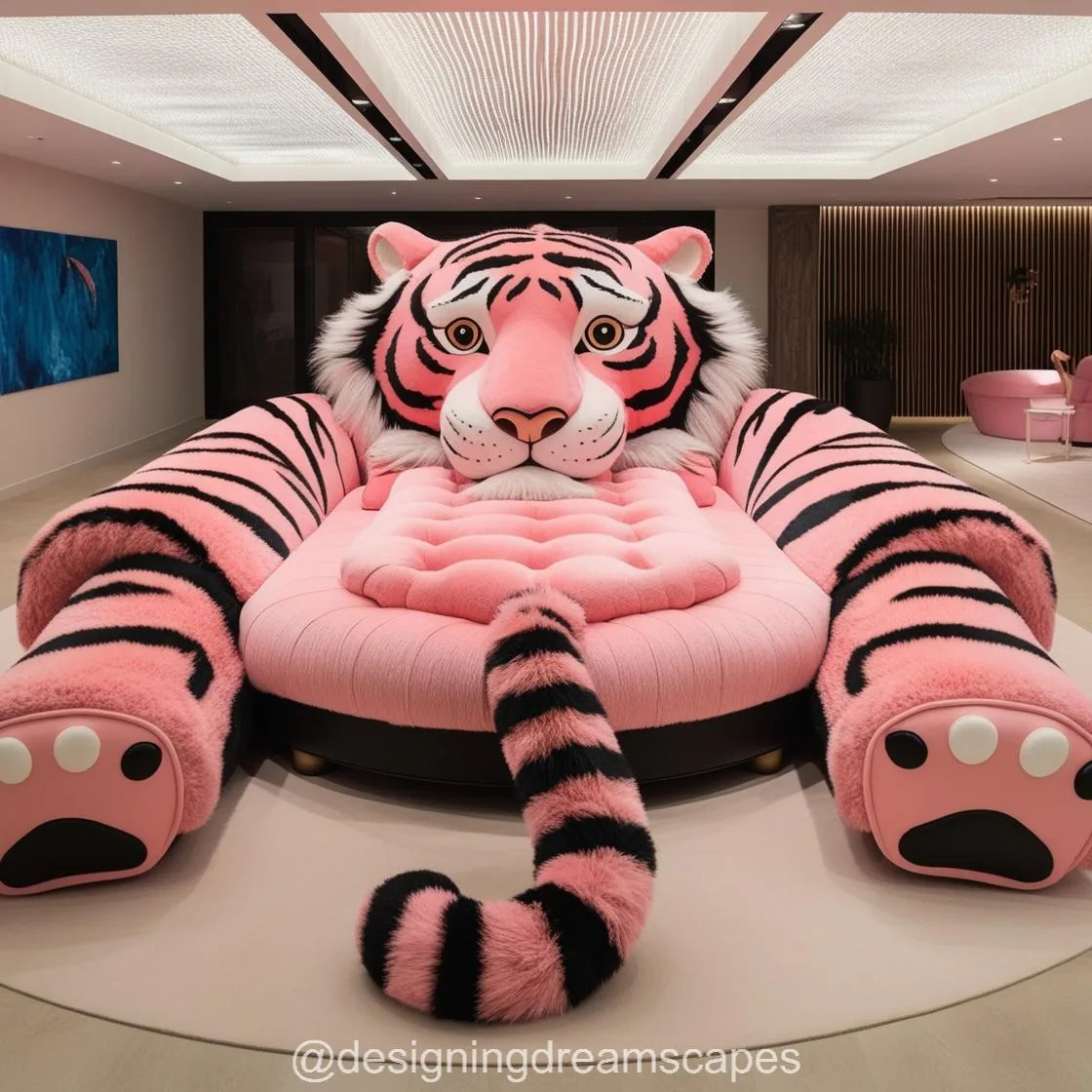 Unleash Comfort and Creativity with a Giant Tiger Shaped Lounge