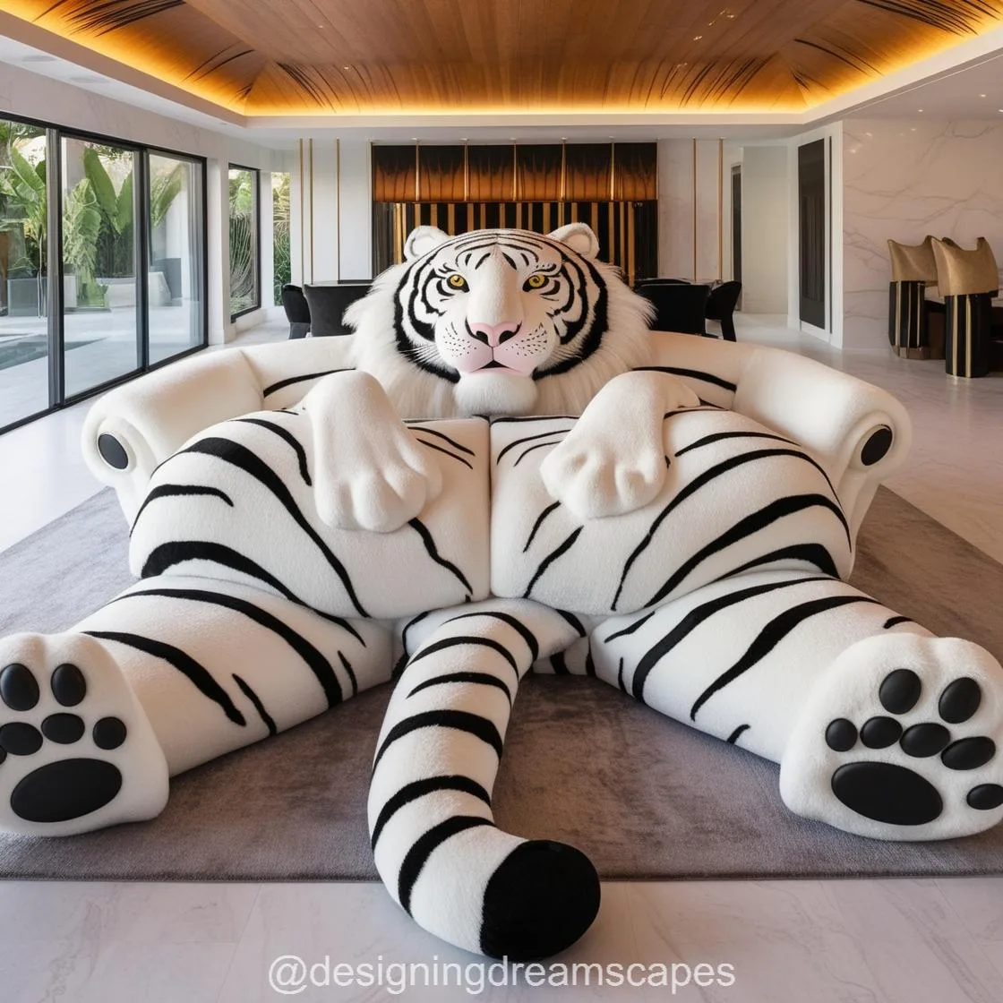 Unleash Comfort and Creativity with a Giant Tiger Shaped Lounge