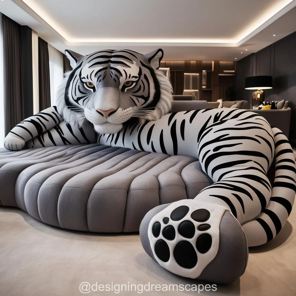 Unleash Comfort and Creativity with a Giant Tiger Shaped Lounge