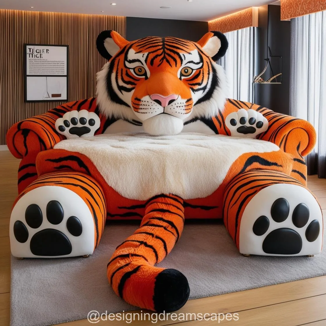 Unleash Comfort and Creativity with a Giant Tiger Shaped Lounge