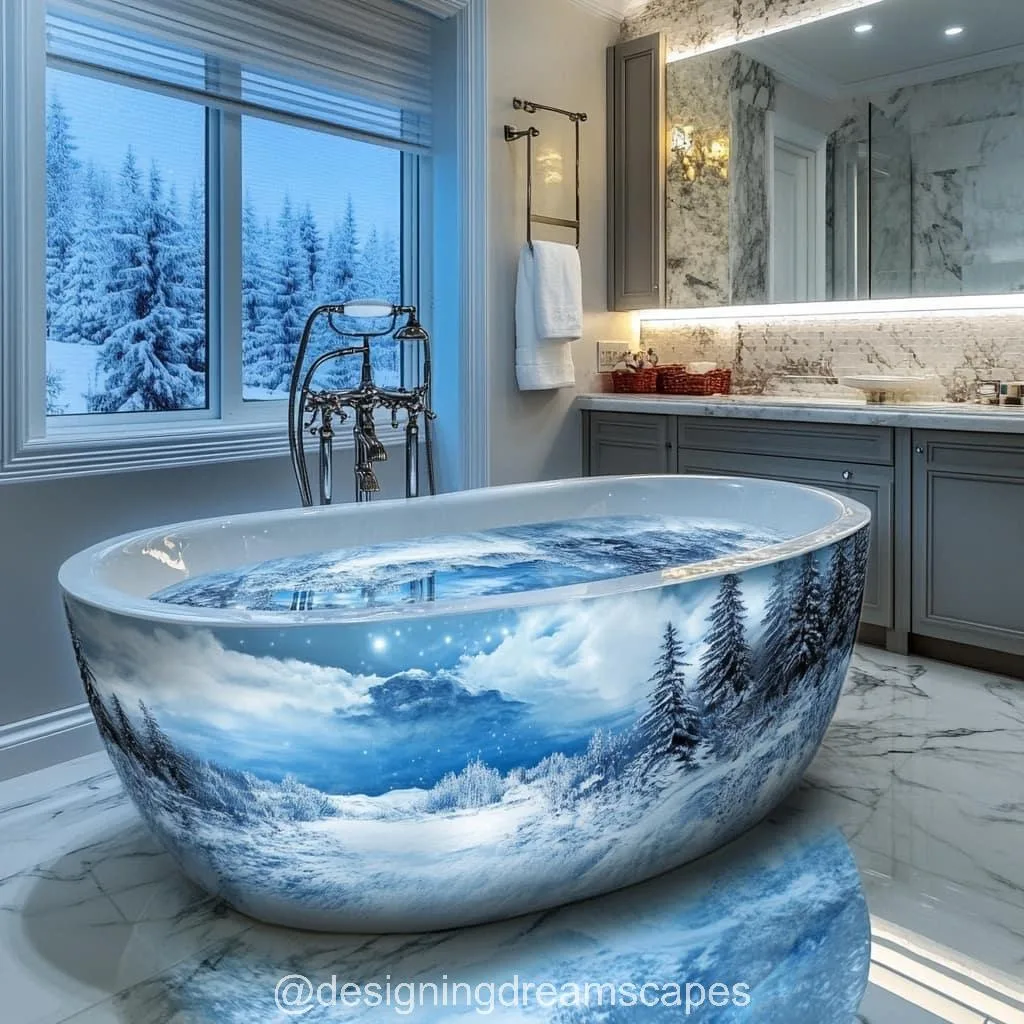 Transform Your Bathroom into a Winter Wonderland with Winter Themed Bathtubs