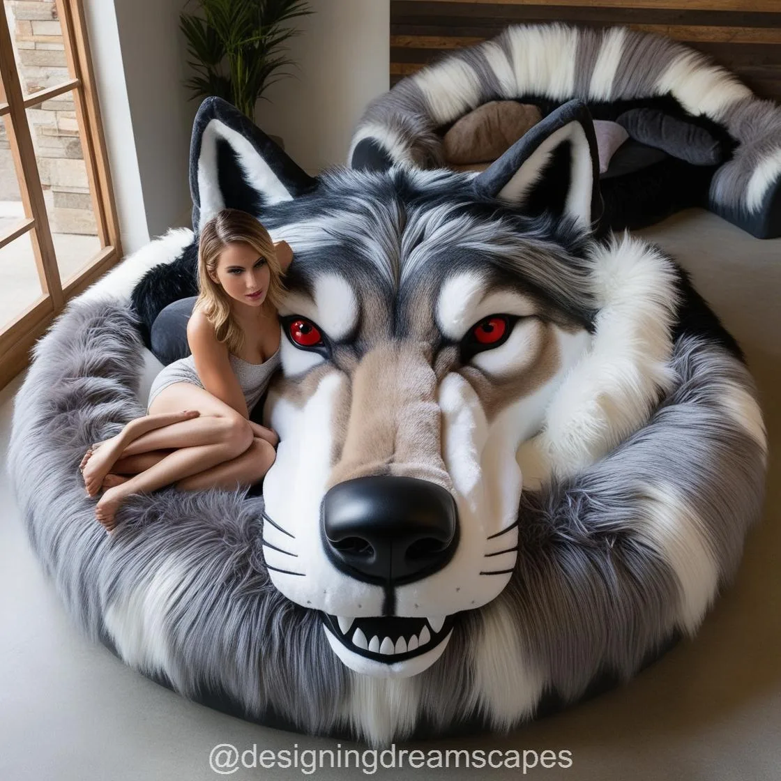 Unleash Your Wild Side with the Unique and Cozy Wolf Lounger