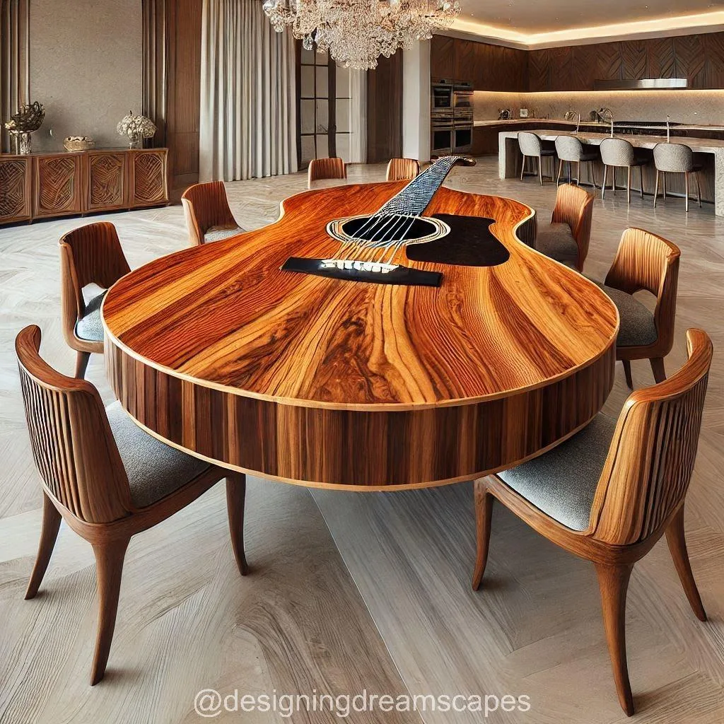 Furniture in Tune: The Elegant and Unique Wooden Guitar Table