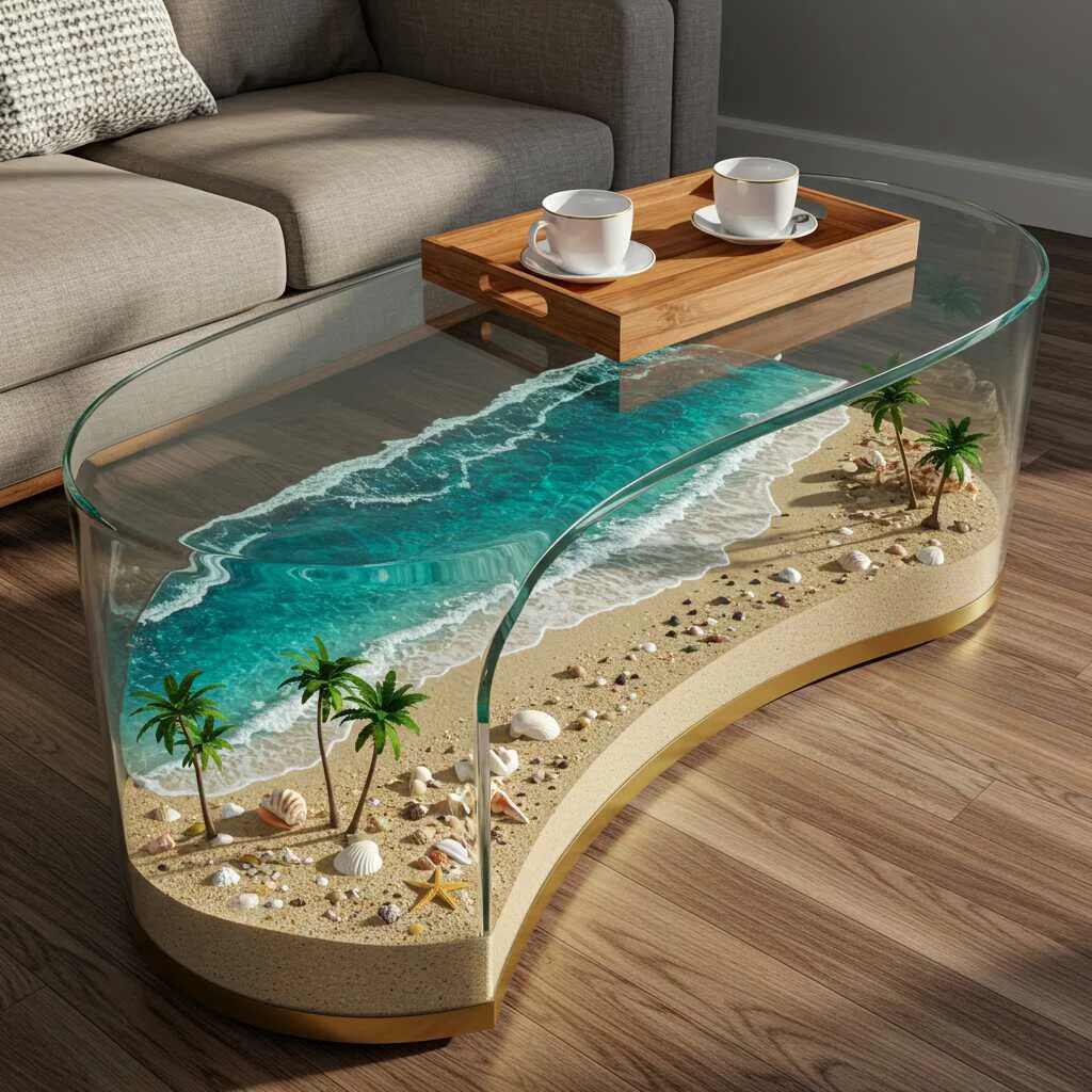 Transform Your Home with a Beach Scene Coffee Table: A Touch of Ocean Bliss