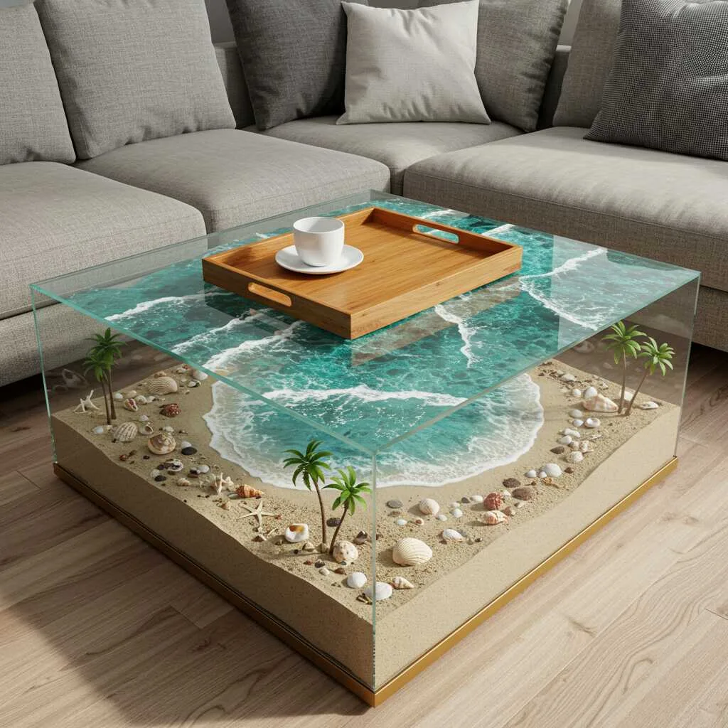 Transform Your Home with a Beach Scene Coffee Table: A Touch of Ocean Bliss