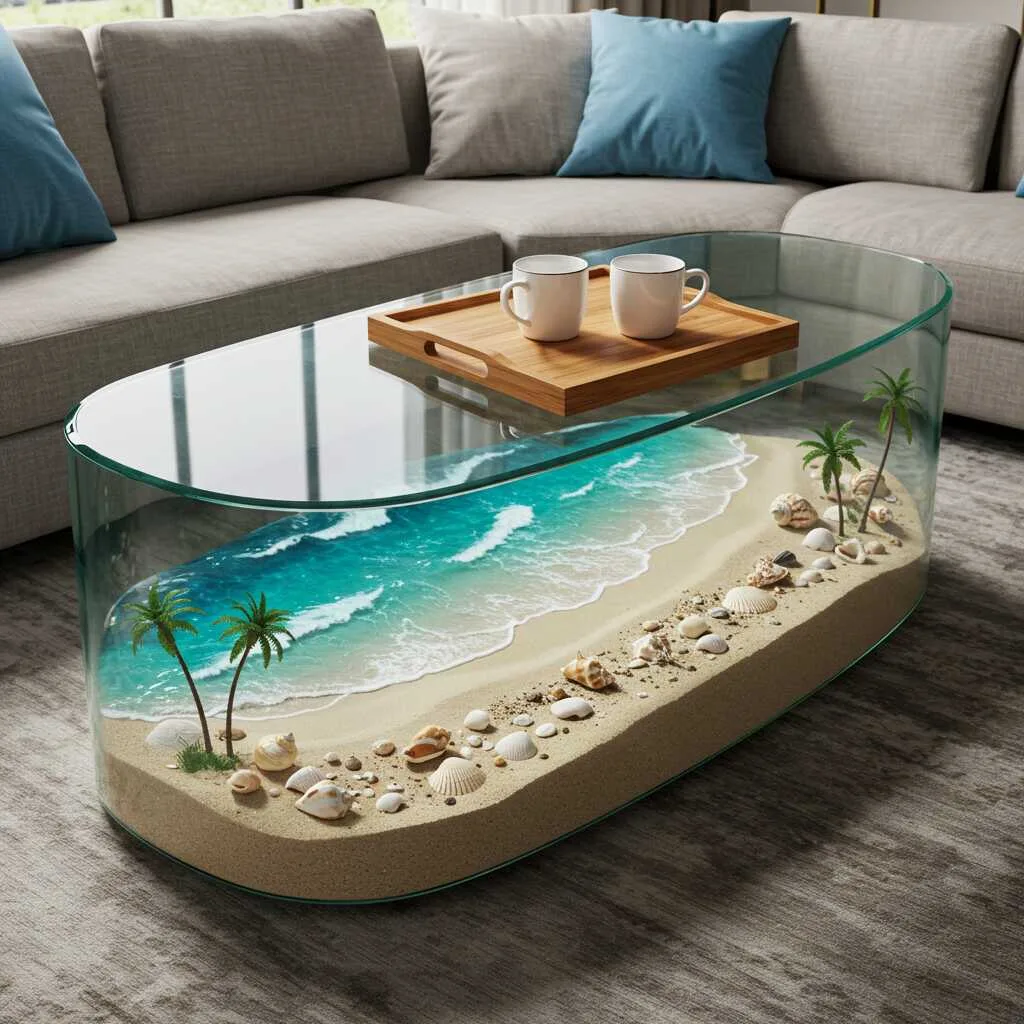 Transform Your Home with a Beach Scene Coffee Table: A Touch of Ocean Bliss