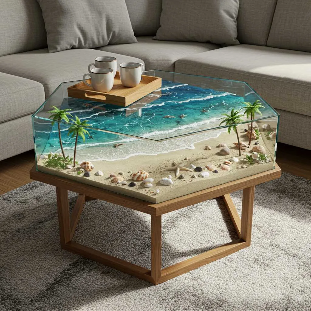 Transform Your Home with a Beach Scene Coffee Table: A Touch of Ocean Bliss