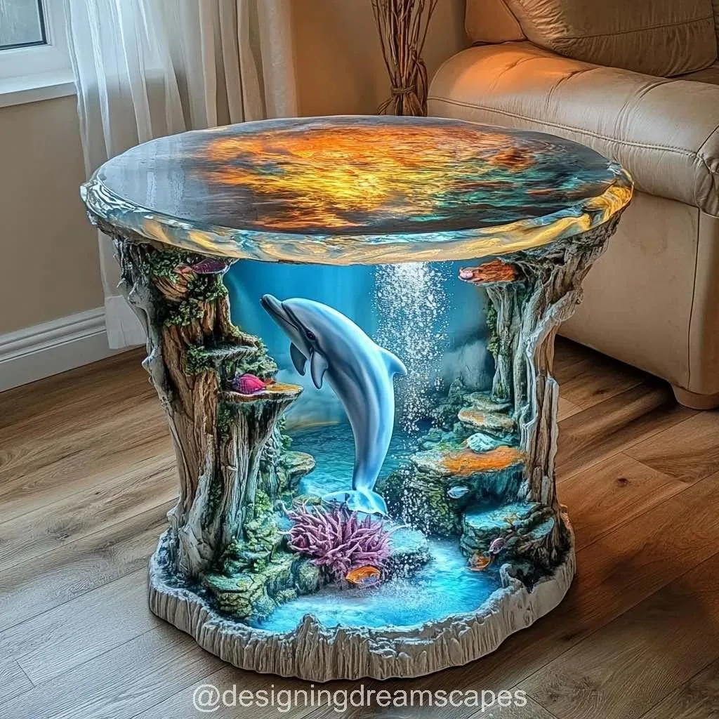 Bring the Ocean Home with Dolphin Themed Side Tables: Graceful Design Meets Functionality