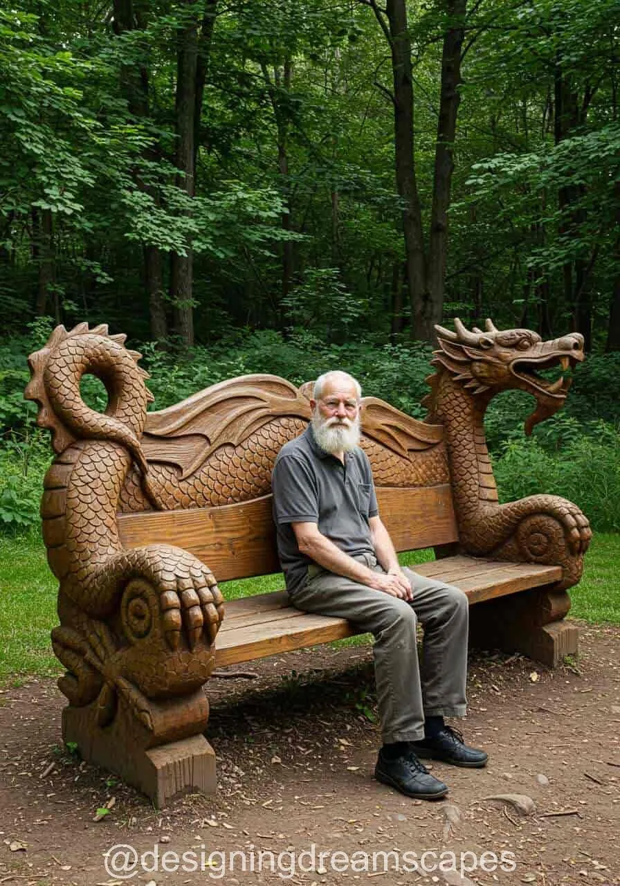 Dragon Wooden Bench Carved: A Majestic Blend of Art and Craftsmanship