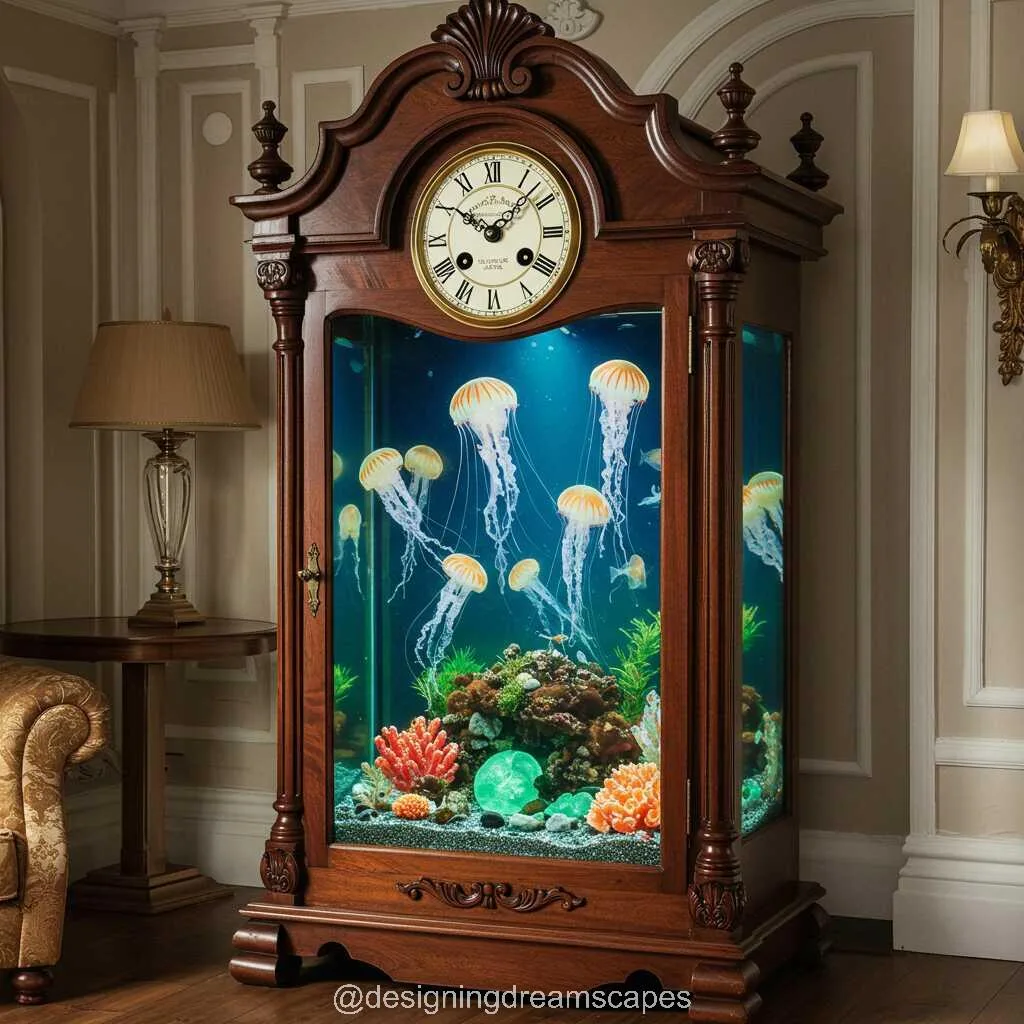 Jellyfish Aquarium Grandfather Clock: Where Elegance Meets Ocean Life