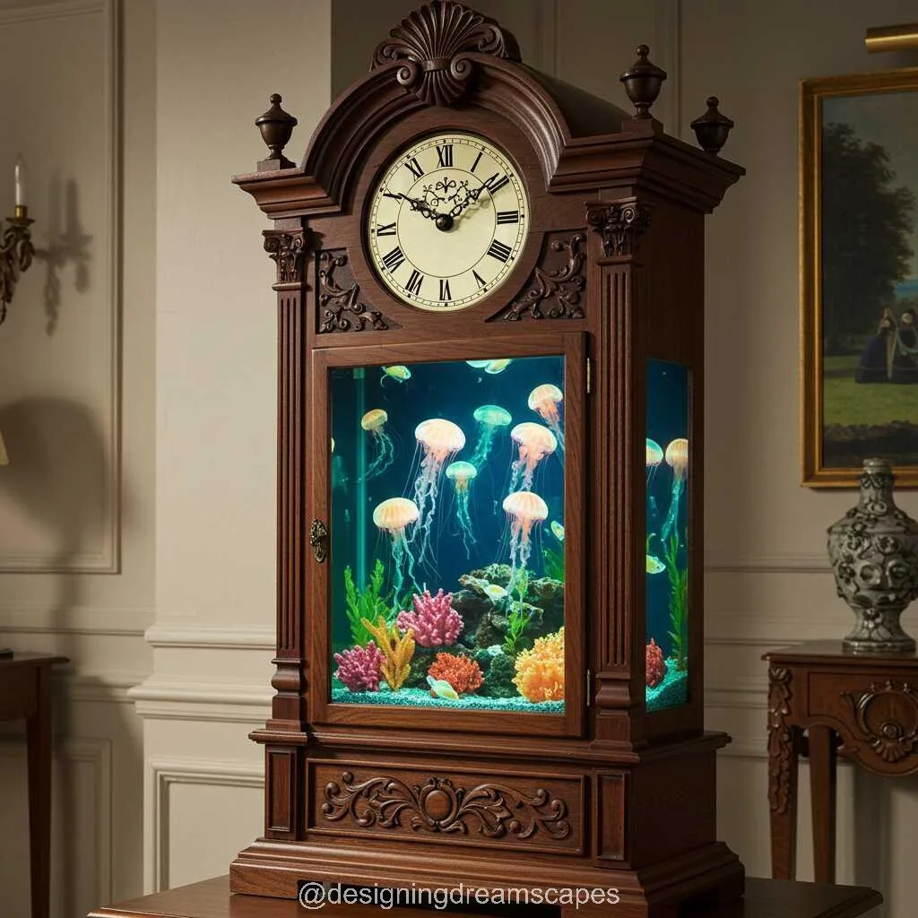 Jellyfish Aquarium Grandfather Clock: Where Elegance Meets Ocean Life