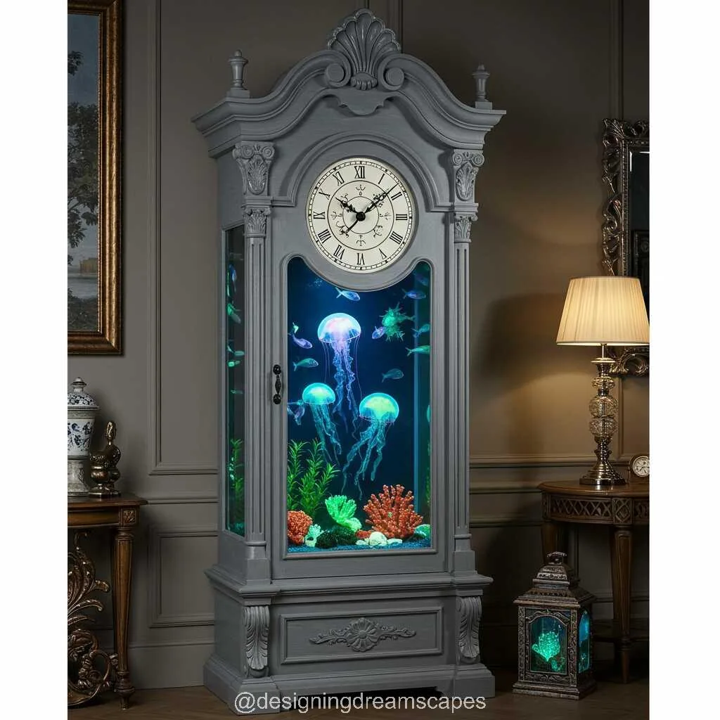 Jellyfish Aquarium Grandfather Clock: Where Elegance Meets Ocean Life