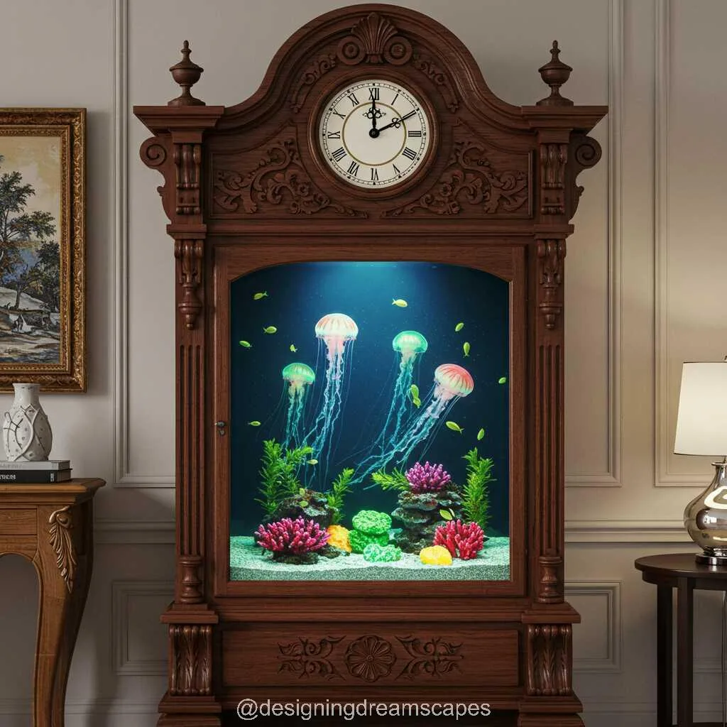 Jellyfish Aquarium Grandfather Clock: Where Elegance Meets Ocean Life