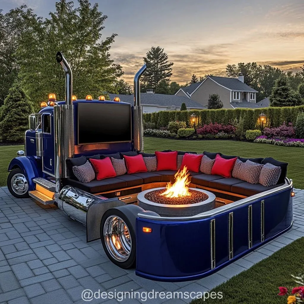 Semi Truck Conversation Sofa for the Patio: Where Industrial Charm Meets Relaxation