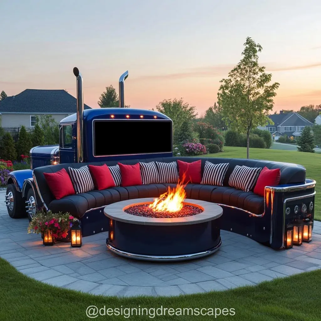 Semi Truck Conversation Sofa for the Patio: Where Industrial Charm Meets Relaxation