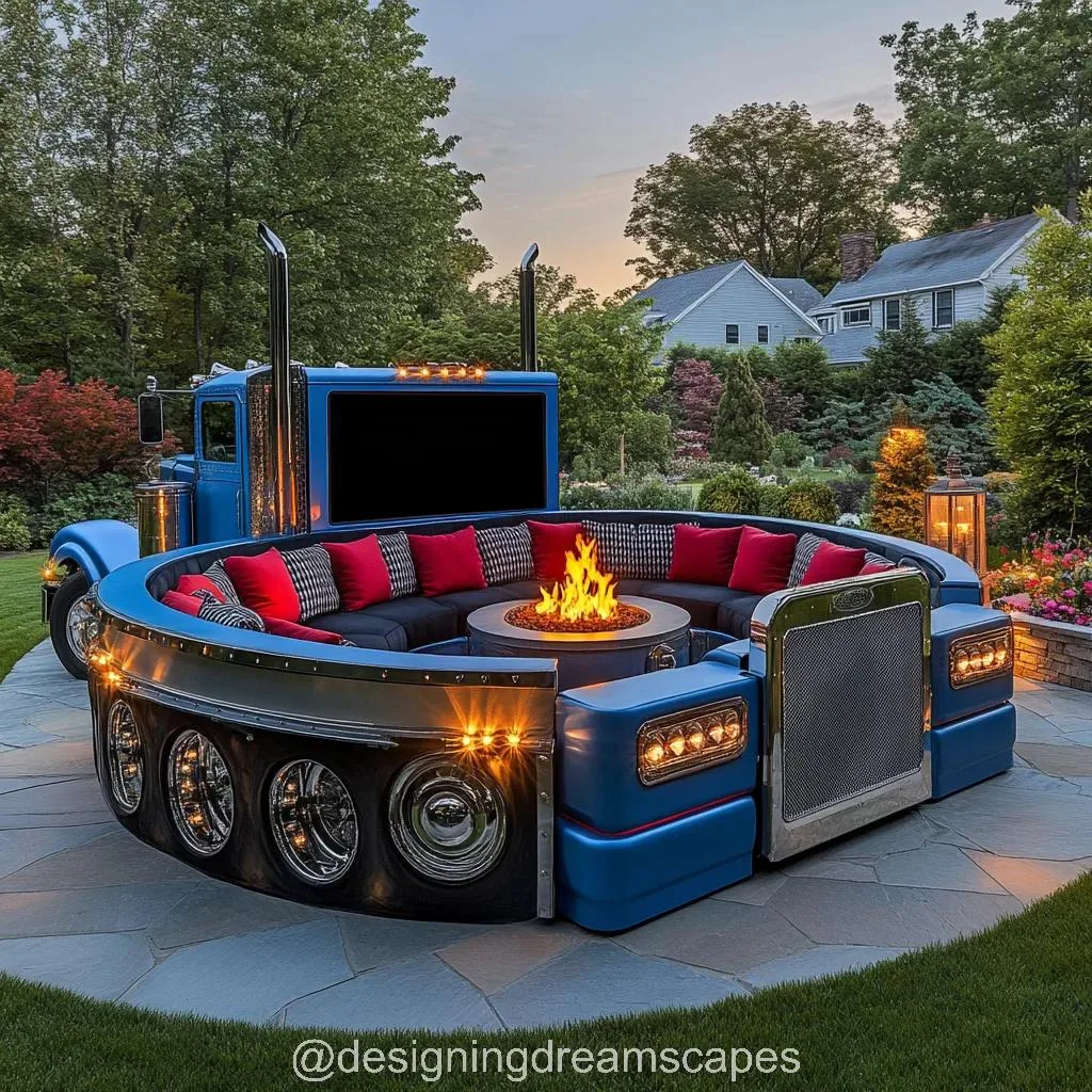 Semi Truck Conversation Sofa for the Patio: Where Industrial Charm Meets Relaxation