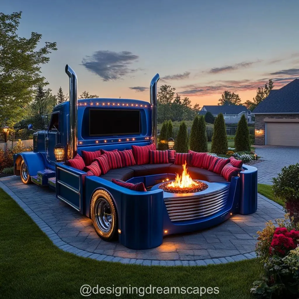 Semi Truck Conversation Sofa for the Patio: Where Industrial Charm Meets Relaxation