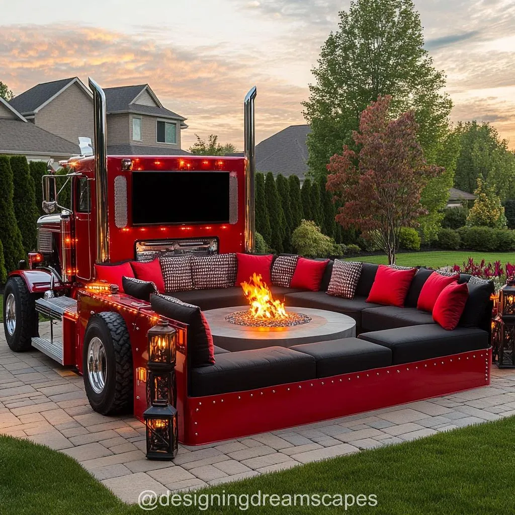 Semi Truck Conversation Sofa for the Patio: Where Industrial Charm Meets Relaxation