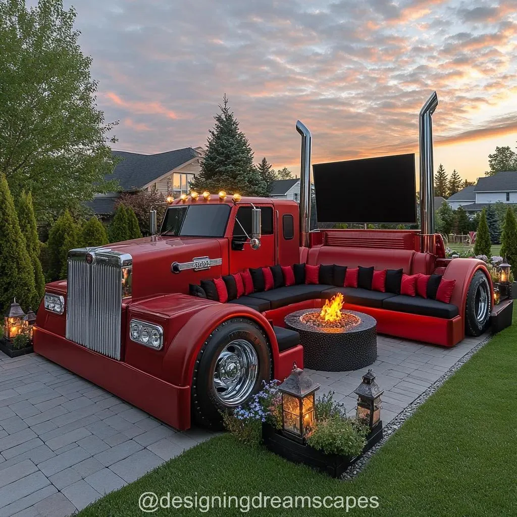 Semi Truck Conversation Sofa for the Patio: Where Industrial Charm Meets Relaxation