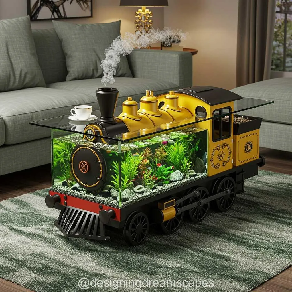 All Aboard for Style: The Stunning Train Shaped Aquarium Coffee Tables