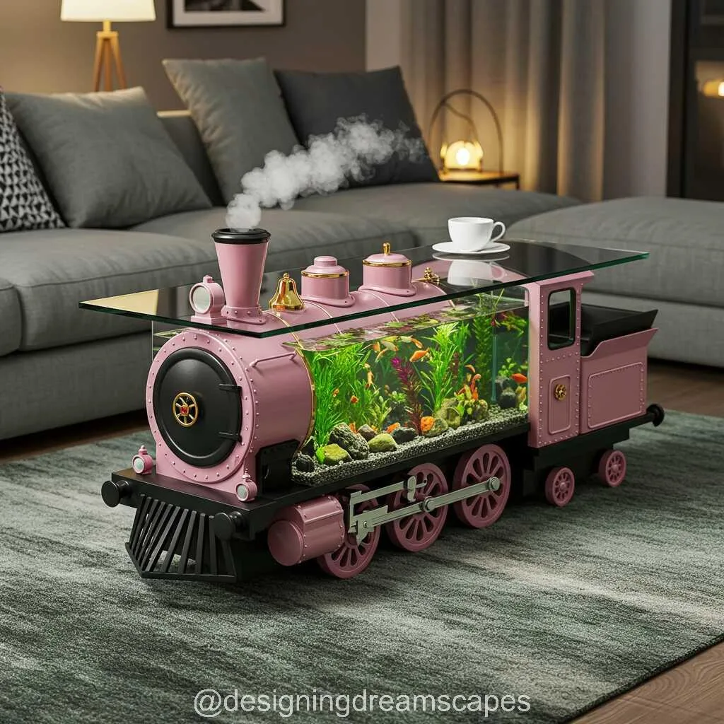 All Aboard for Style: The Stunning Train Shaped Aquarium Coffee Tables