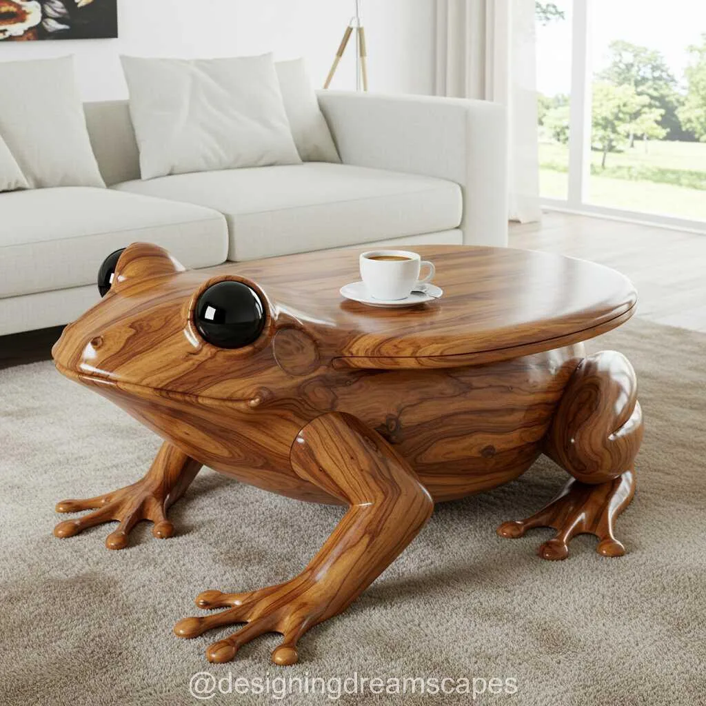 Wooden Frog Coffee Table: A Whimsical Blend of Nature and Functionality