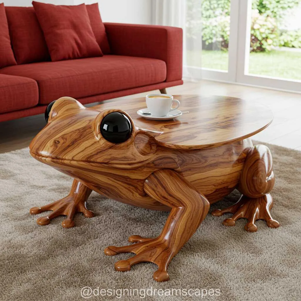 Wooden Frog Coffee Table: A Whimsical Blend of Nature and Functionality