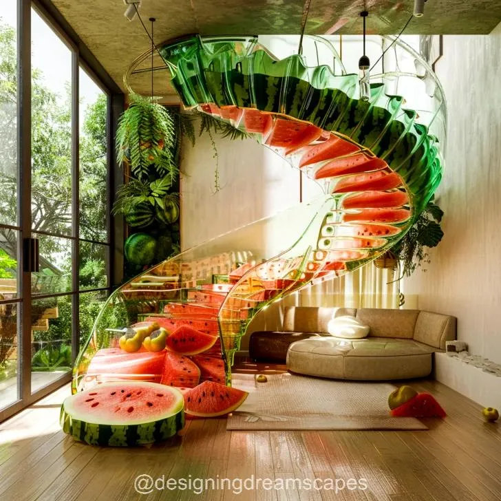 Bring Nature Indoors with Vibrant and Lush Fruit Staircases