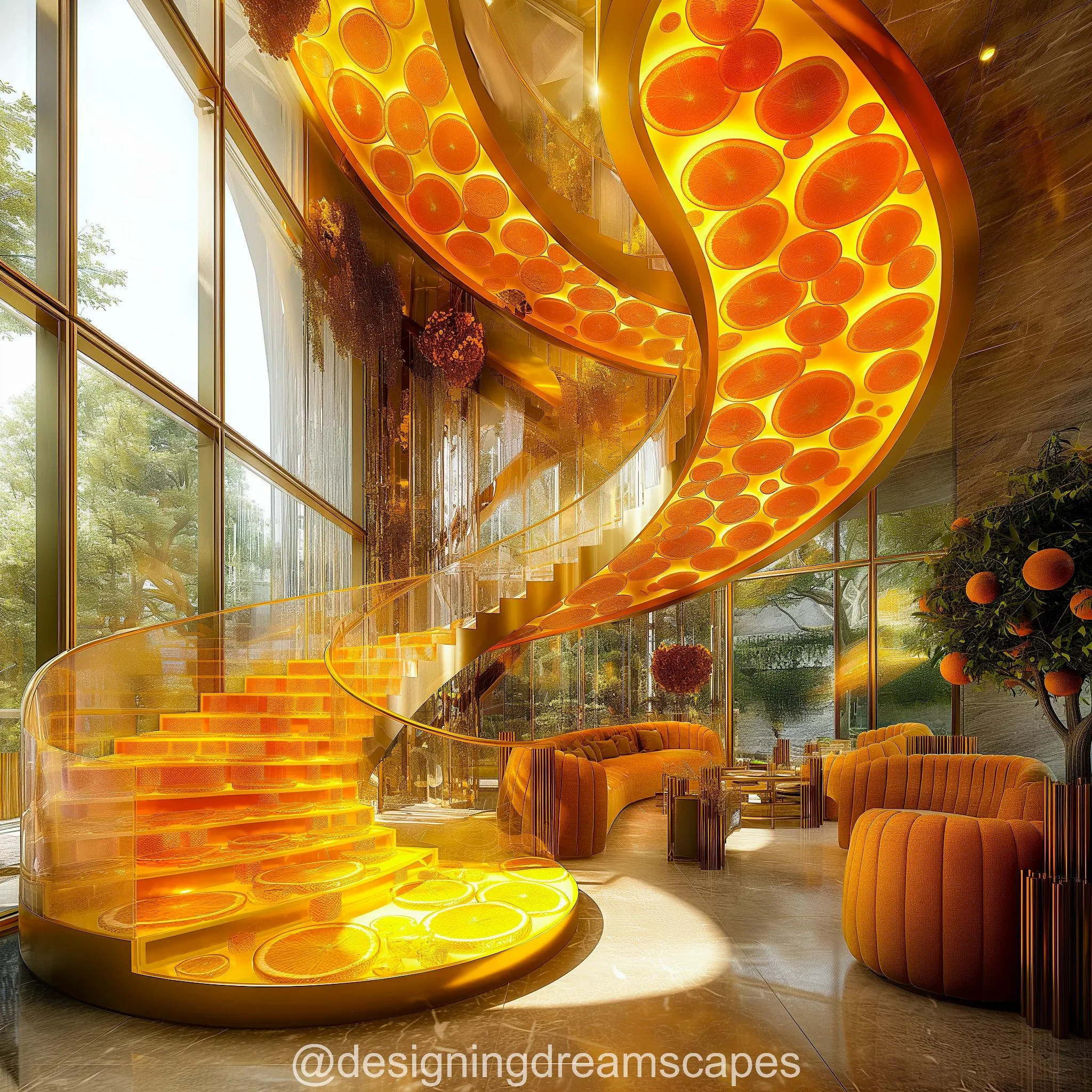 Bring Nature Indoors with Vibrant and Lush Fruit Staircases