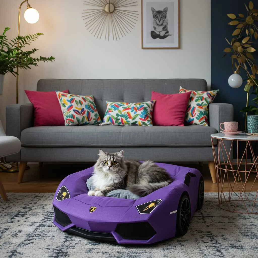 Purr in Style: The Ultimate Lamborghini Shaped Cat Bed