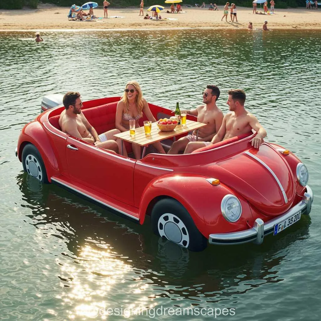 Relax on the Water with the Iconic VW Beetle Inspired Inflatable Lounge Boat